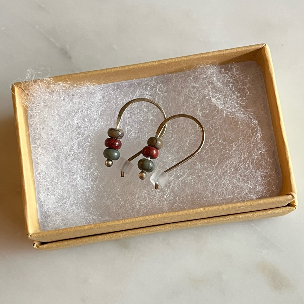 Simple Delicate Beaded Hook Earrings